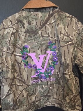 wild fable Camouflage Utility Jacket with Purple Floral LV Patch